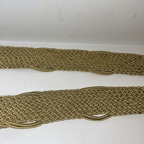 Lauren Ralph Lauren Gold Woven Braid‎ Belt Women's Large 46" Long Gold Hardware - Picture 3 of 5
